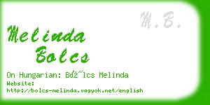 melinda bolcs business card